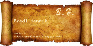 Bredl Henrik névjegykártya